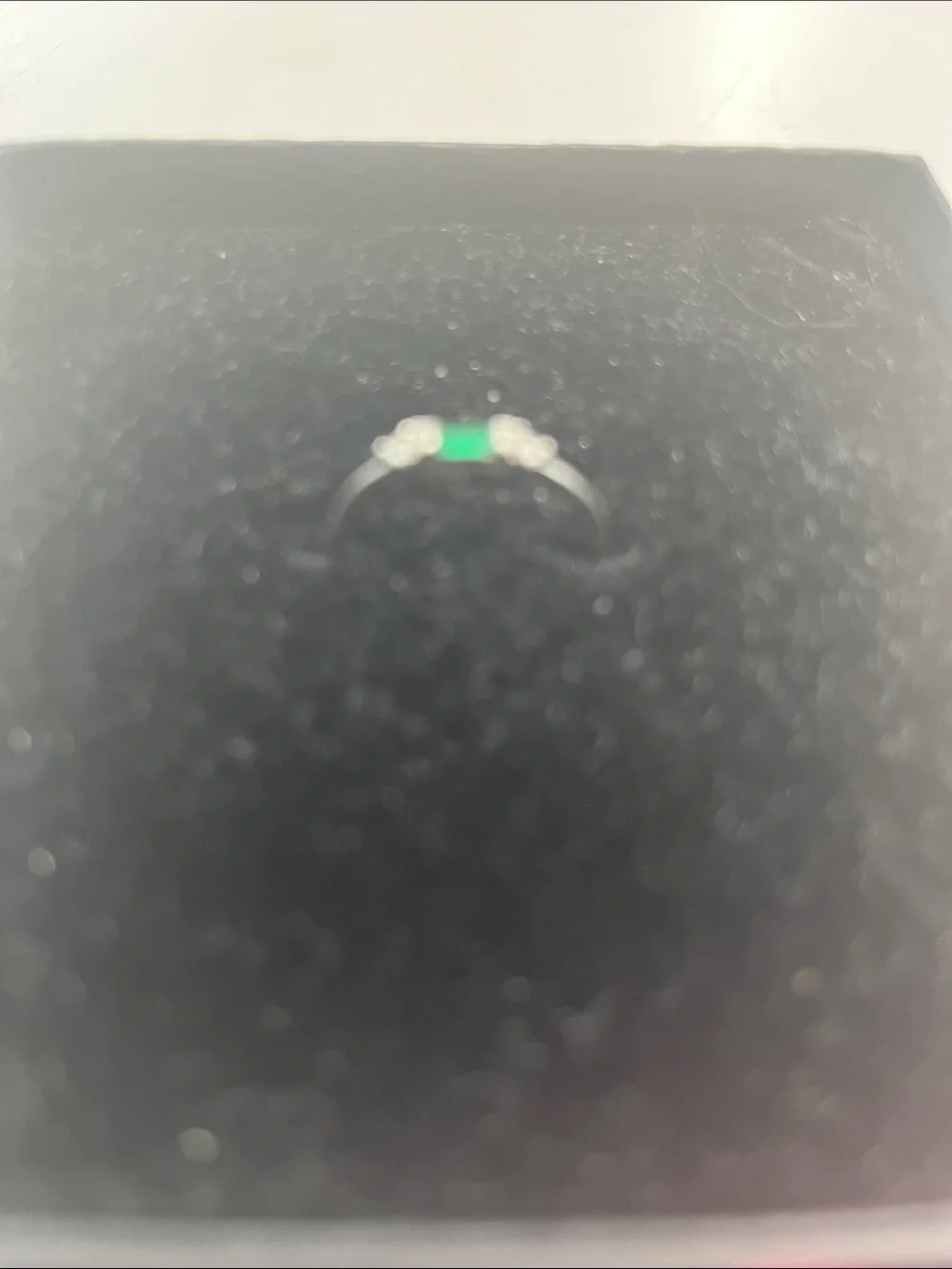 Green Gemstone Sterling Ring with Side Accents
